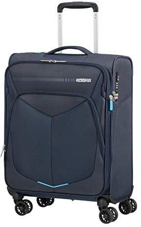 American Tourister Summerfunk - Spinner S, Erweiterbarer Handgepäck, 55 cm, 43/46 L, Blau (Navy)