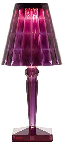 Kartell Big Battery, Tischlampe, Pflaume, Direktstromversorgung, 37,3 x 17 cm