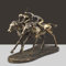 Sammlerstück Bronze Doppel Pferd hochwertigen Ornamente Statue, Kreative Guss Kupfer Hauptdekorationen, Büro Wohnzimmer Harz Deko Statue Pferd(Farbe: Bronze) (A)