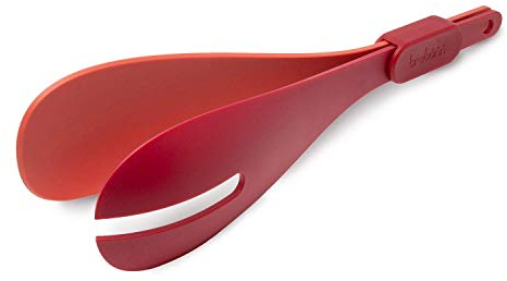 Trebonn Twins Salad Server, Juego de Cubiertos para Ensalada Compuesto de Cuchara y Tenedor. Separadas para Mezclar, Unidas con Pinza para Servir y compactas en el cajón, Multicolor, Regular