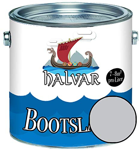 Halvar 2-K GLÄNZEND Yachtlack Grau RAL 7000-7047 Bootslack für GFK/Polyester/Kunststoff 2-Komponenten Lack inkl. Härter (2,5 L, RAL 7035 Lichtgrau)