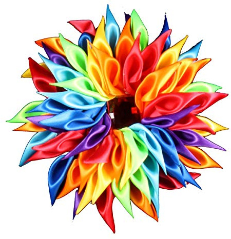 Thetru Kostüm Zubehör Gefaltete Satinblume bunt Karneval Fasching