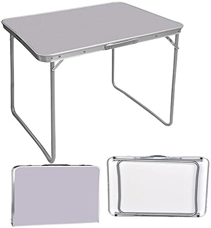 AUTOFU Klapptisch, 80 cm, tragbarer, faltbarer kleiner Tisch mit Tragegriff, quadratisch, Camping-Picknicktisch, zusammenklappbarer Computertisch, leicht, nur 3,6 kg