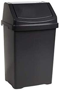 M1SS 8L/25L/50L Litre Plastic Swing Bin Waste Recycle Dustbins Kitchen, Bathroom Rubbish Trash Refused Bins (Midnight Dark Greyish, 50 Litre)