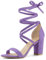 Allegra K Sandales à Gros Talons Ouvertes à Lacets pour Femmes Mauve 40