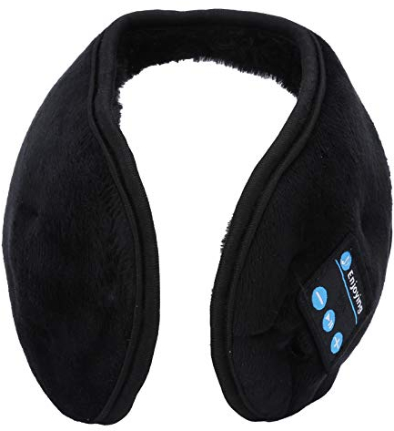 Tiiyee Bluetooth Musik Ohrenschützer Damen, Ohrenwärmer Damen Wärmere Samtige Ohrwärmer Weiche Haut Baumwolle Wiederaufladbare Doppelhorn Faltbare Kopfhörer Weihnachten Geburtstag Geschenke