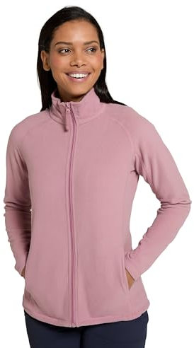 Mountain Warehouse Raso Womens Fleece - Soft Touch Ladies Sweater Top with Full Zip, Microfleece - Best for Daily Use, Outdoors & Travelling Bright Pink Women's Size 18