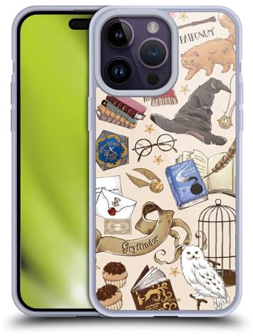 Head Case Designs Licenciado Oficialmente Harry Potter Patrón Hogwarts Reliquias de la Muerte XXXVII Caso Funda de Gel Suave Compatible con Apple iPhone 14 Pro MAX