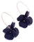 NILUXE DESIGN - Orecchini Fiori Pendenti con Gancio Placcato in Oro - Orecchini Donna Petali - Orecchini Festa Estate - Belli da Indossare e Ideali da Regalare(Nero)