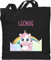 Baumwolltasche - Einhörner - Süßes Einhorn mit Name personalisiert I Unicorn - Unisize - Schwarz - kinder stoffbeutel kindergarten wechselkleidung kita tasche unicorns regenbogen beutel