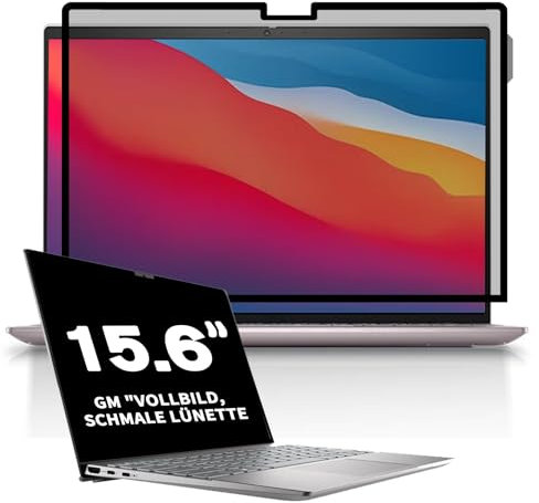 Phimoos Vakuum-Adsorptions-Sichtschutzfilter 15.6 Zoll mit Lenovo/HP/Dell/Acer/Samsung/Asus/Toshiba Notebook.Abnehmbarer,Anti-Blaulicht,Anti Blendschutz, Anti-Spy Datenschutzfilter