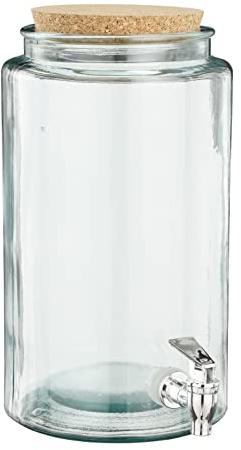 Mica Decorations Getränkespender - 6 Liter - Recyceltes Glas - Transparent