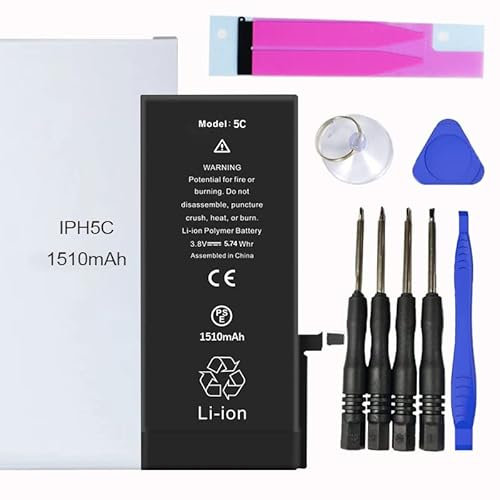 Il kit di sostituzione della batteria per iPhone include adesivo impermeabile, adesivi per batteria, batteria per iPhone con strumenti magnetici (iPhone 5C)