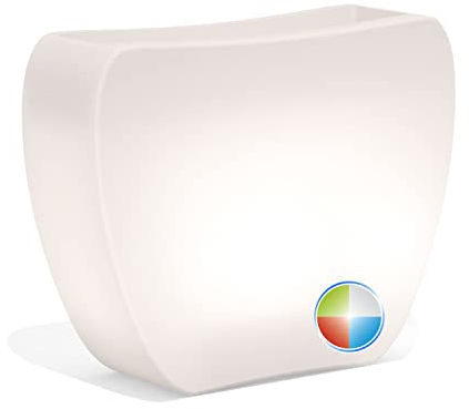 Tekcnoplast Vaso moderno luminoso Doppio Verso 100x31 H 80 colore Led Multicolor Batteria Solare mod. Heart Led