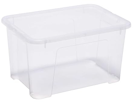 SUNDIS View Box, Aufbewahrungsbox mit deckel, 45L, transparentem Kunststoff, stapelbar, mehrfach verwendbar und ideal für die Aufbewahrung von Spielzeug, Kleidung und Dokumenten