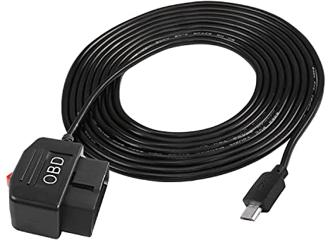 XMSJSIY OBD / OBD2 zu Micro USB Stromkabel für Dash Kamera OBDII Stromkabel Adapter Ladedraht 12.8V - 36V /11.6V - 36V zu 5V 3A Überwachung/Acc Mode - 3.5M / 11.48FT