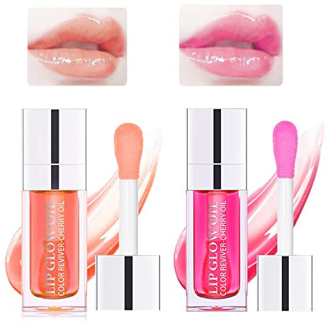 Ofanyia Hydrating Lip Glow Oil, Plumping Lip Gloss Tinted Lip Balm Transparent Lip Care, Long Lasting Hydrating Lip Gloss Tinted Lip Non-sticky, Lip Tint Lip Care Oil