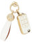 BLINGOOSE Schlüsselhülle für VW Golf 5 6 GTI Polo UP Touran Tiguan Beetle Passat Zubehör 3 Tasten Auto Schlüsseletui Cover Glitzer Shlüsselanhänger für Volkswagen Frauen Girly TPU Weiss Gold