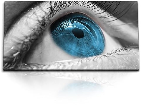Paul Sinus Kunstdruck Bilder 120x60cm Auge Nahaufnahme Menschenauge Iris Blau