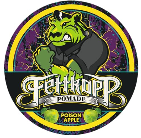 FETTKOPP POMADE - Poison Apple - saurer Apfel - starker Halt (firm hold) - 51g Haarwachs & Haargel Alternative Barbershop Hairstyling Herrenpomade ölbasiert Made in Germany Halloween