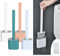 Toilet Brush | Bathroom Silicone Toilet Brushes and Holder Sets with No-Slip | Long Plastic Handle and Soft Flexible Bristles | Toilet Brushes with holders and Base for Anti-drip (White) (Pink)