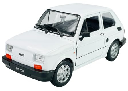Welly FIAT 126 Weiss Baugleich Polski FIAT 126p 1972-2000 1/21 Modell Auto Maluch