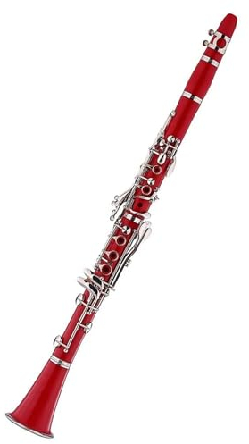 Bb 17-Tasten-Klarinette aus Kunststoff mit rotem Korpus und vernickeltem Holzblasinstrument Klarinette Musikinstrument