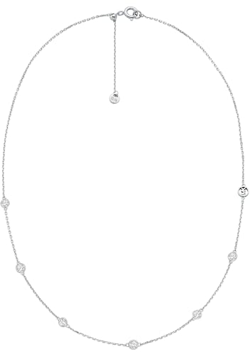 Michael Kors – Premium Kors Brilliance Station-Halskette aus Sterlingsilber für Damen, MKC1714CZ040