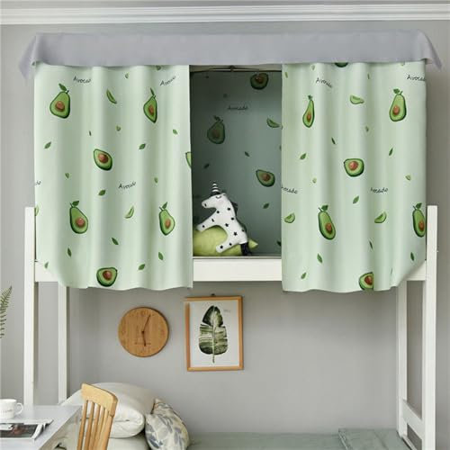 Treer Bettvorhang Hochbett Etagenbett, Blackout Vorhänge Staubdicht Betthimmel Hochbett Etagenbett Kinder Bettzelt Schlafsaal Bettvorhänge für Kinderzimmer (Grüne Avocado,1.2x2M)