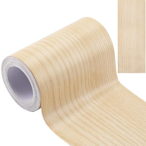 GORGECRAFT 10m X 10cm Reparaturband Flicken Für Holz Strukturiert Selbstklebend Tapetenrandaufkleber Maisseide PVC Selbstklebend Realistische Holzmaserung Reparaturband Furnierkantenstreifen Ecktisch