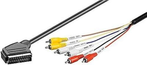 prodigital CAVO AUDIO VIDEO con SCART connettore 21 poli e 6 x RCA audio e video MT. 1,5