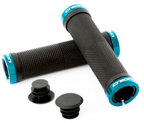 Crosser Ergonomische Fahrradgriffe für EIN angenehmes Griffgefühl für Scooter Cruiser Urban Bike Dreirad Rad Stuhl Mountain Bike Road Bike MTB BMX (Schwarz/Grün) (Schwarz/Türkis)