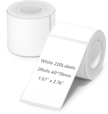 NIIMBOT B1 Etikettenband B21 Kabel-Etikettierband, 30 x 95 mm, Thermokabel-Etikettenpapier, NIIMBOT Etiketten für Barcode/Adresse/Mailing/Logo/Business/Home-Tag, 80 Etiketten/Rolle, Weiß