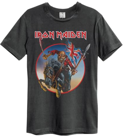 Amplified Unisex Adult Trooper on Steed Iron Maiden T-Shirt (XL) (Charcoal)