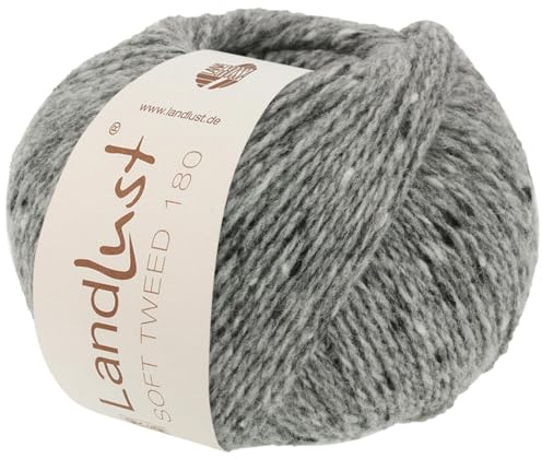 LANA GROSSA Landlust Soft Tweed 180 | Klassisch verzwirntes Tweedgarn aus Schurwolle mit mehrfarbigen Noppen | Handstrickgarn aus 100% Merinowolle | 50g Wolle zum Stricken & Häkeln | 180m Garn FB104