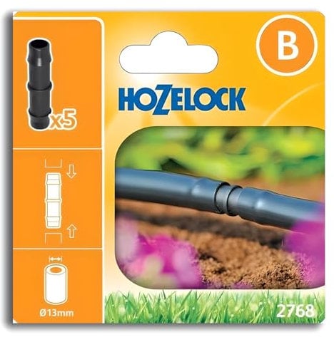 AMK® Hozelock Straight Connector 13mm Pack Of 5 Irrigation Water Garden Hose Gardening Plants Home Watering System