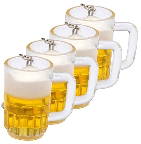 Holibanna 4 Pezzi Mini Portachiavi A Forma Di Tazza Di Birra in Acrilico Per Borsa Telefono Decorazione Portachiavi