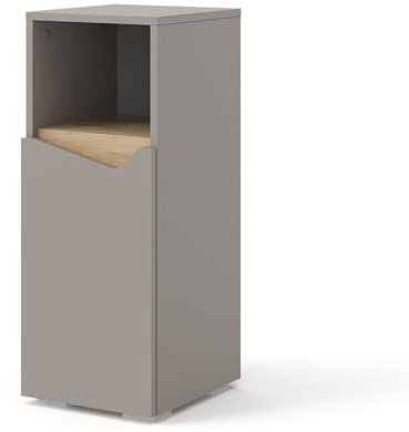Vicco Midischrank Marelle, Greige/Greige, 30 x 74.5 cm mit Tür und offenem Fach
