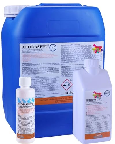 RHODASEPT - Stalldesinfektionsmittel - zur Bekämpfung von Viren und Bakterien, Desinfektion von Flächen in der Nutztierhaltung, Tierarztpraxen, Kleintierkäfigen, Transportfahrzeugen, etc. - 1 L