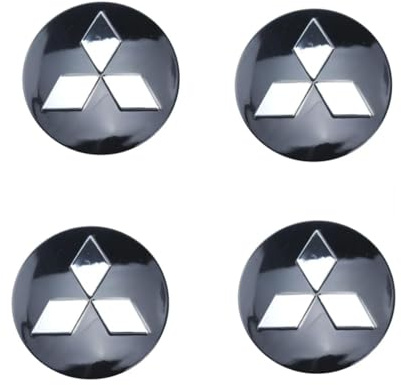 HCXYSZLB 4 Stück Nabendeckel für Mitsubishi Outlander 2021 2022 2023, Radnabenkappen Felgendeckel Felgenkappen Nabenkappen Wheel Caps Radnabenabdeckung Radkappen Auto Zubehör,A-Black-50mm