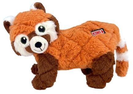 Kong Scampers Wildlife Hundespielzeug aus Plüsch mit Quietscher mit niedrigem Ton (roter Panda)