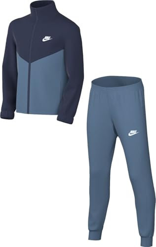 Nike Unisex Kinder K Nsw Tracksuit Poly Fz Hbr Trainingsanzug, Aegean Storm/Midnight Navy/White, 14-15 Jahre EU