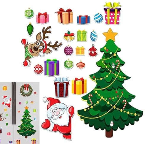 Lesunbak Christmas Tree Fridge Magnets, Cute Unique Christmas Fridge Stickers, Holiday Fridge Magnets, Christmas Themed Fridge Magnets, Fridge Crafts, Christmas Decorations