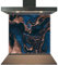 Kitchen Glass Splashback Heat Resistant Toughened Glass - Blue Swirl Deluxe Design - 60cm (w) x 75cm (h)