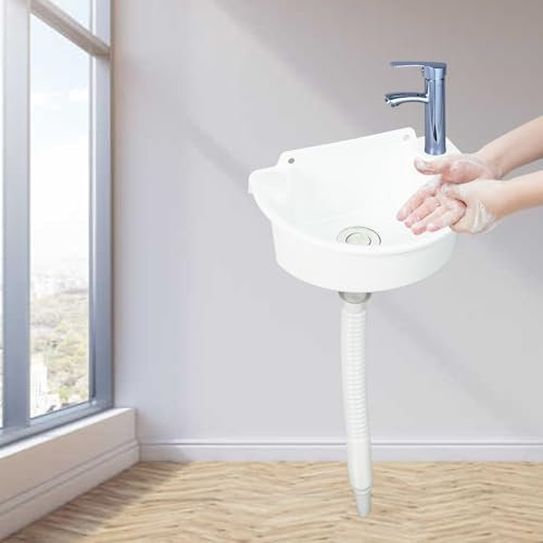 MQZHUK Waschbecken klein,Handwaschbecken kunststoffe Weiß,Waschtisch,kein Bohren erforderlich,29.5x21x10.5cm(WxDxH),Beste Wahl für Badezimmer und Toiletten,weiß (B)