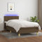 Rantry Boxspringbett, Matratze und LED, Dunkelbraun, 90 x 200 cm, aus Stoff, Bettrahmen, Rahmen, modernes Bett, Struktur für Wohnzimmer, Schlafzimmer, Modell 3133688