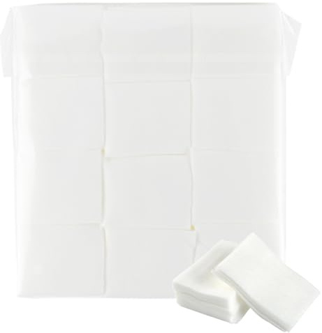 Wattepads aus Vliesstoff, quadratisch, weich, dünn, fusselfrei, Baumwolltücher, Kosmetik-Wattepads für Make-up-Entferner, Nagellack, Weiß, 1200 Stück