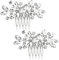 2er Set Haarschmuck Silber, Haarkamm Braut Silber – Stabile Metallkämme mit Kristallbesatz für Brautfrisuren, Hochsteckfrisuren & Festtagsstyles