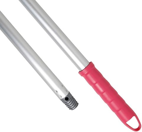 Maya Palo ALUMINIO ANODIZADO 1,40m. Ligero, Resistente y Profesional. Mango y Rosca de Polipropileno (Color Rosa)