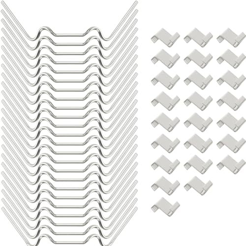 50PCS Greenhouse Glass Clips - 25PCS W Clips & 25PCS Z Clips - Rustproof Stainless Steel Glazing Clips - Strong Hold for Glass Panes - Greenhouse Repair Kit (Silver)